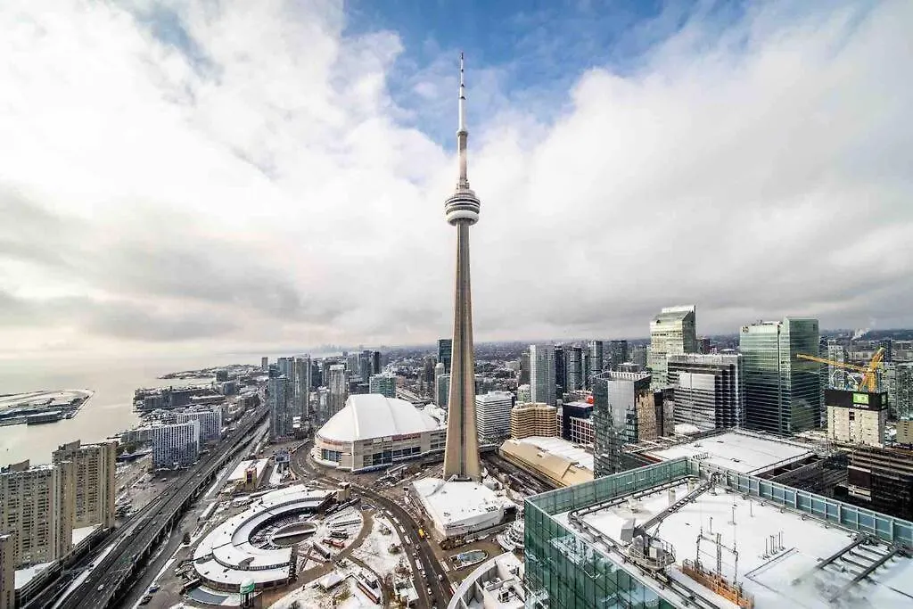Signature View Of Cn Tower In Lux Toronto Condo Apartment